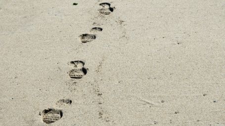 Imagen de Pisadas en la arena caminando