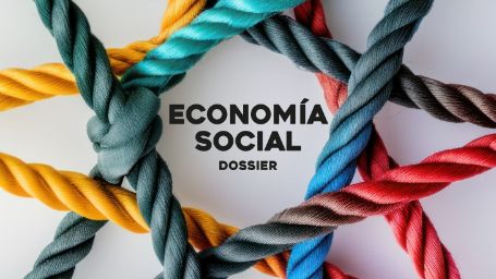 Portada de la revista Cuadernos del Mercado de Trabajo CMT 12, en la imagen se pueden ver unas cuerdas de diferentes colores entrelazadas , a través de nudos que representa el dossier sobre "Economía Social"