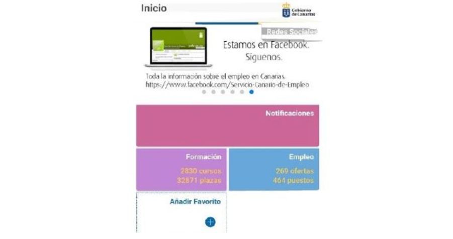 Imagen de la presencia del Servicio Canario de Empleo en redes sociales