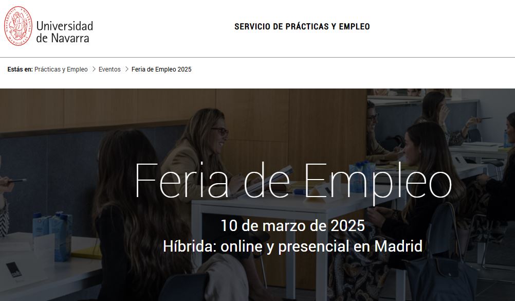 Imagen de la web de la Feria de Empleo de la Universidad de Navarra