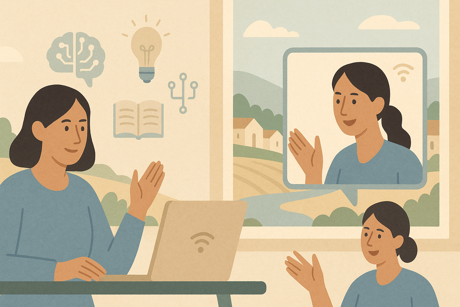 Imagen promocional noticia sobre formación de la UNED sobre emprendimiento con ÍA para mujeres rurales