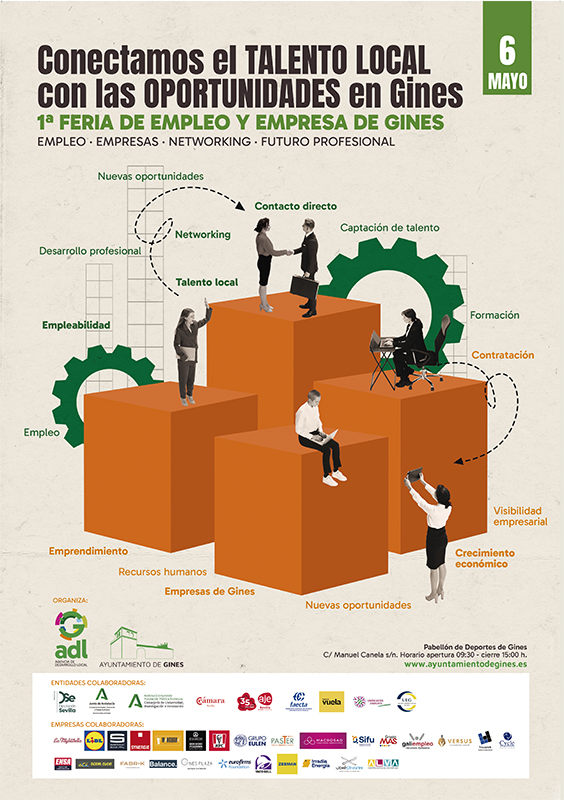 Imagen promocional de la Feria de Empleo y Empresas del Ayuntamiento de Gines