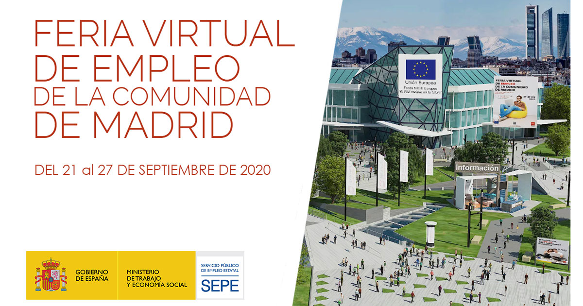 La Feria de Empleo de la Comunidad de Madrid tuvo lugar del 21 al 27 de septiembre de 2020 de forma virtual