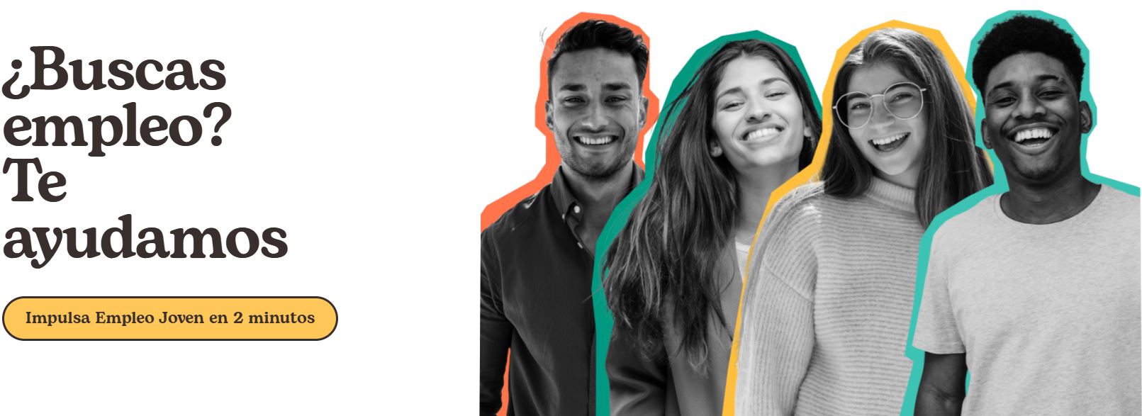 Imagen de la Noticia IMPULSA EMPLEO JOVEN EN 2 MINUTOS, aparecen de 2 chicas y 2 chicos jóvenes sonriendo