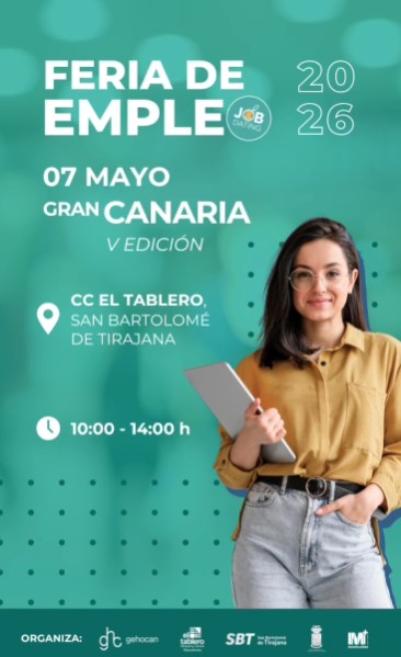 Cartel anunciando la feria de empleo JOB Dating 2026 en Gran Canaria