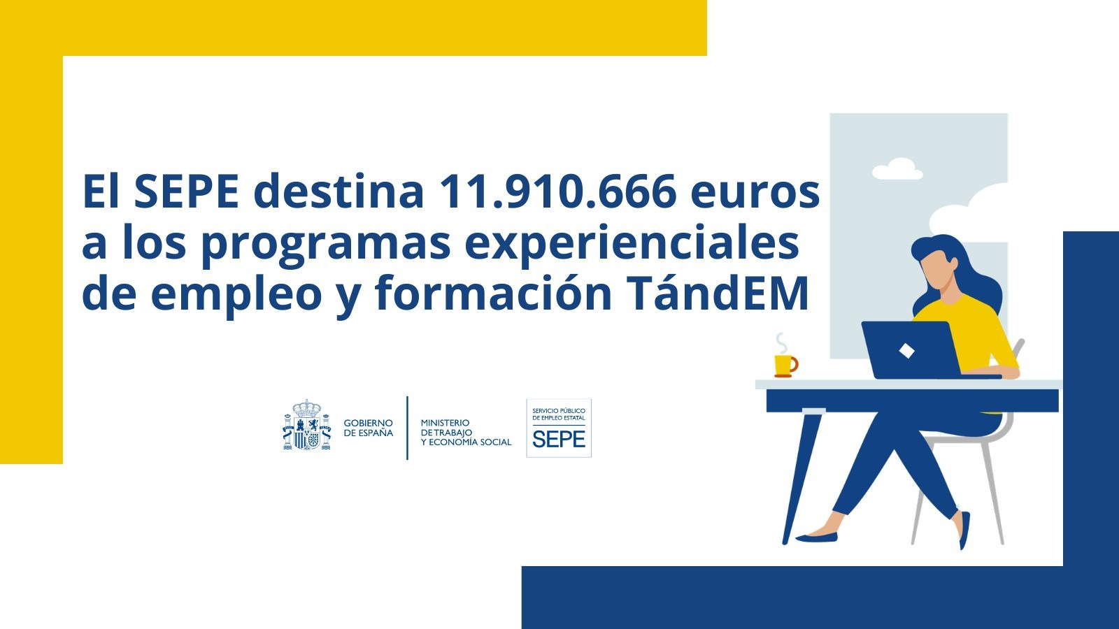 Publicada la convocatoria de subvenciones del SEPE para programas experienciales de empleo y formación TándEM dirigidos a personas desempleadas menores de 30 años