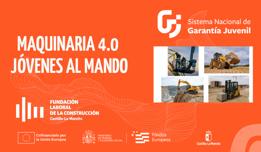 Castilla La Mancha y Garantía Juvenil lanzan una formación gratuita para jóvenes en el manejo de maquinaria de construcción
