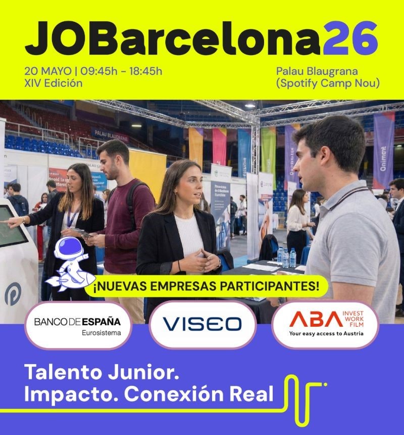 Cartel publicitario de la feria de empleo JOBarcelona